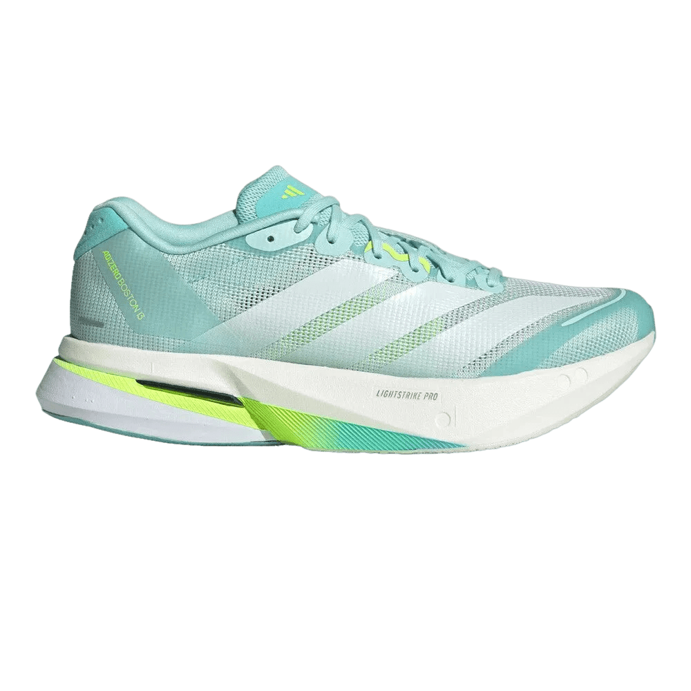 Adidas Women's Adizero Boston 13 - semi flash aqua / zero metalic / lucid lemon - Interval Running