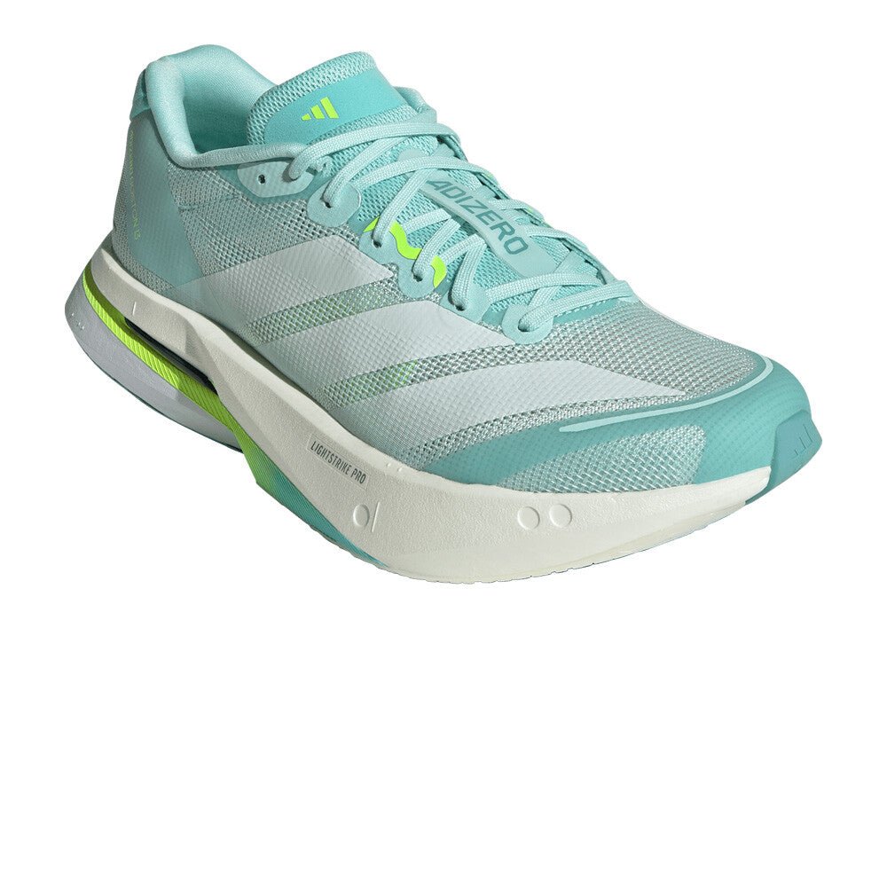 Adidas Women's Adizero Boston 13 - semi flash aqua / zero metalic / lucid lemon - Interval Running