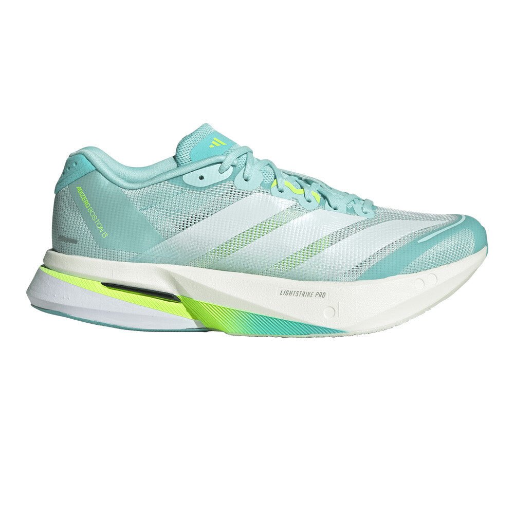 Adidas Women's Adizero Boston 13 - semi flash aqua / zero metalic / lucid lemon - Interval Running