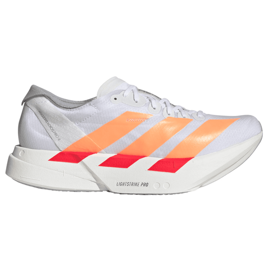 Adidas Women's Adizero Pro 4 - Footwear White/Beam Orange/Lucid Red - Interval Running