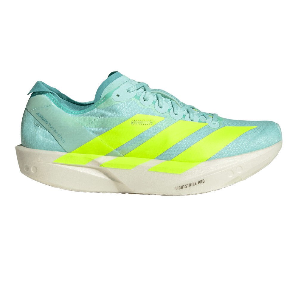 Adidas Women's Adizero Takumi Sen 11 - Semi Flash Aqua / Lucid Lemon / Flash Aqua - Interval Running