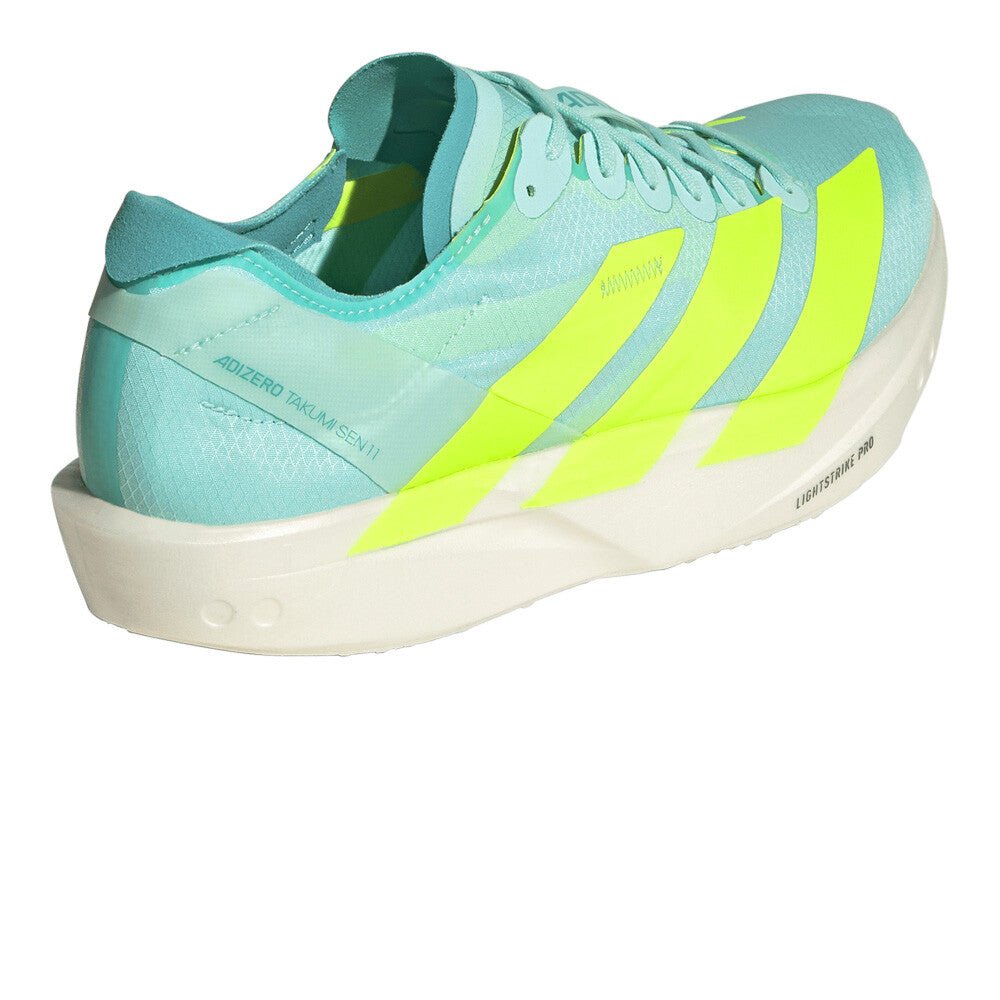 Adidas Women's Adizero Takumi Sen 11 - Semi Flash Aqua / Lucid Lemon / Flash Aqua - Interval Running