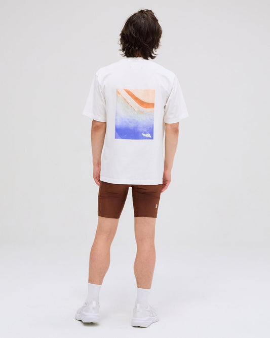 Bandit "Abstract Water" Cotton Tee, Unisex - White - Interval Running