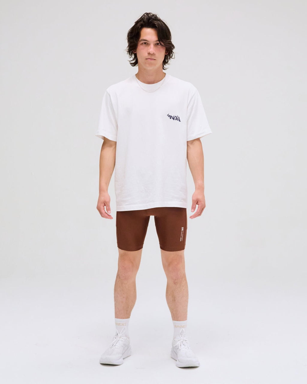 Bandit "Abstract Water" Cotton Tee, Unisex - White - Interval Running