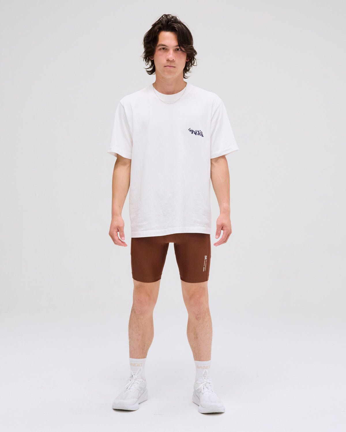 Bandit "Abstract Water" Cotton Tee, Unisex - White - Interval Running