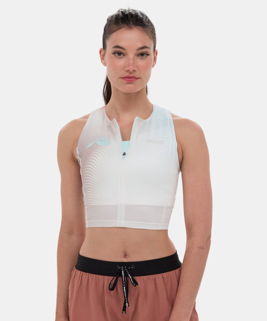 Bandit Ares™ Zip Front Race Crop - Minty Blue Gradient - Interval Running