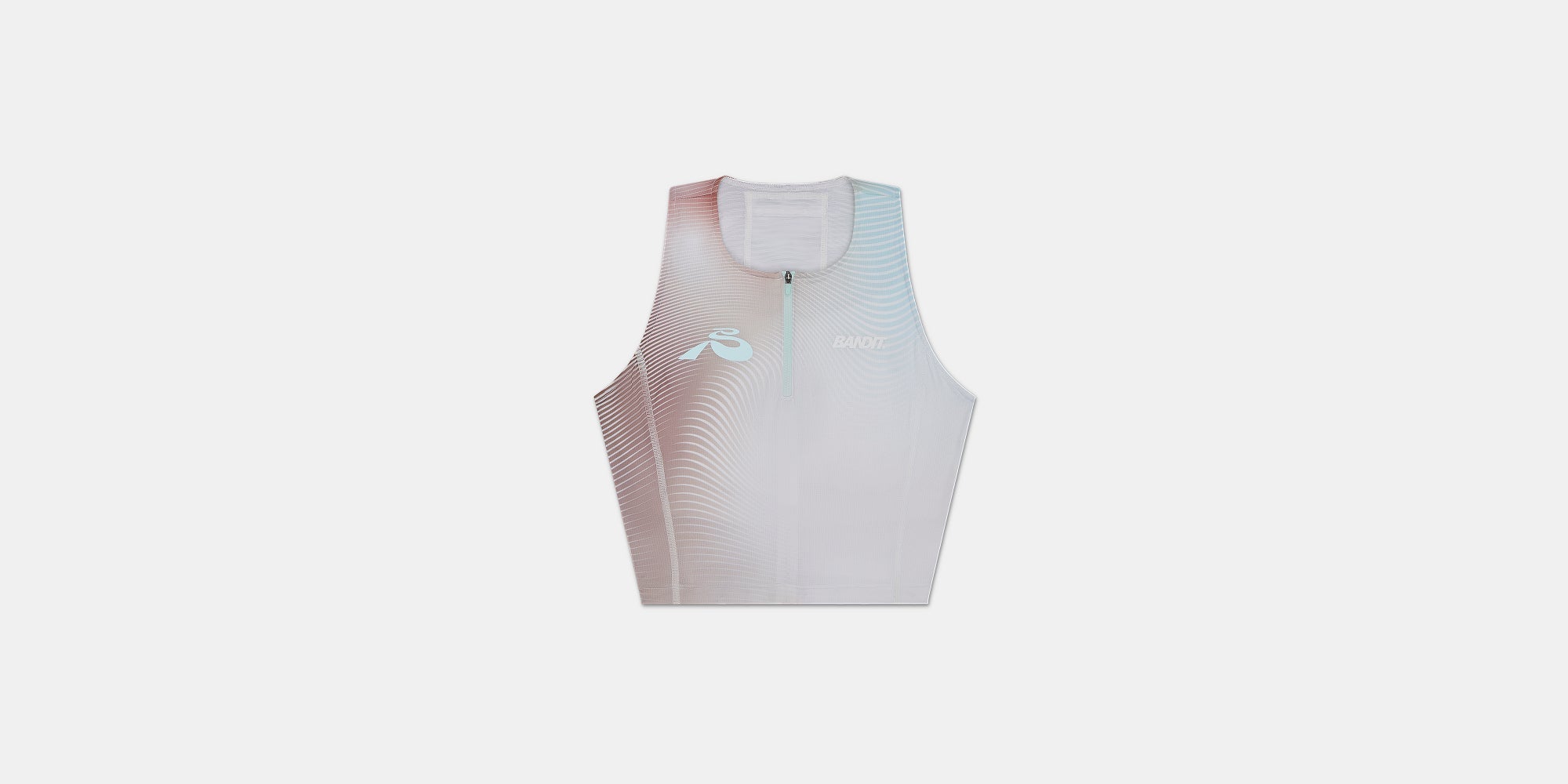Bandit Ares™ Zip Front Race Crop - Minty Blue Gradient - Interval Running