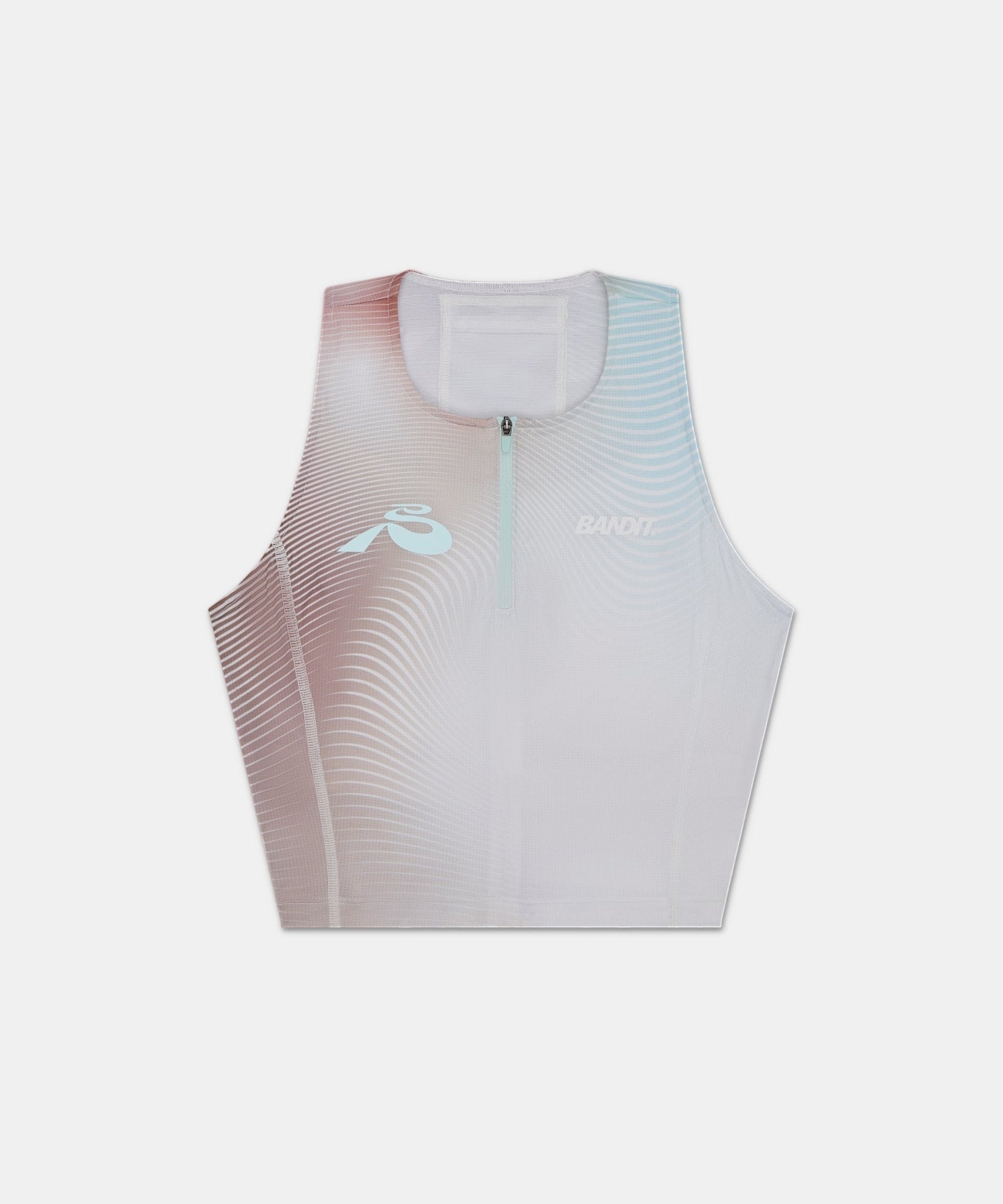 Bandit Ares™ Zip Front Race Crop - Minty Blue Gradient - Interval Running