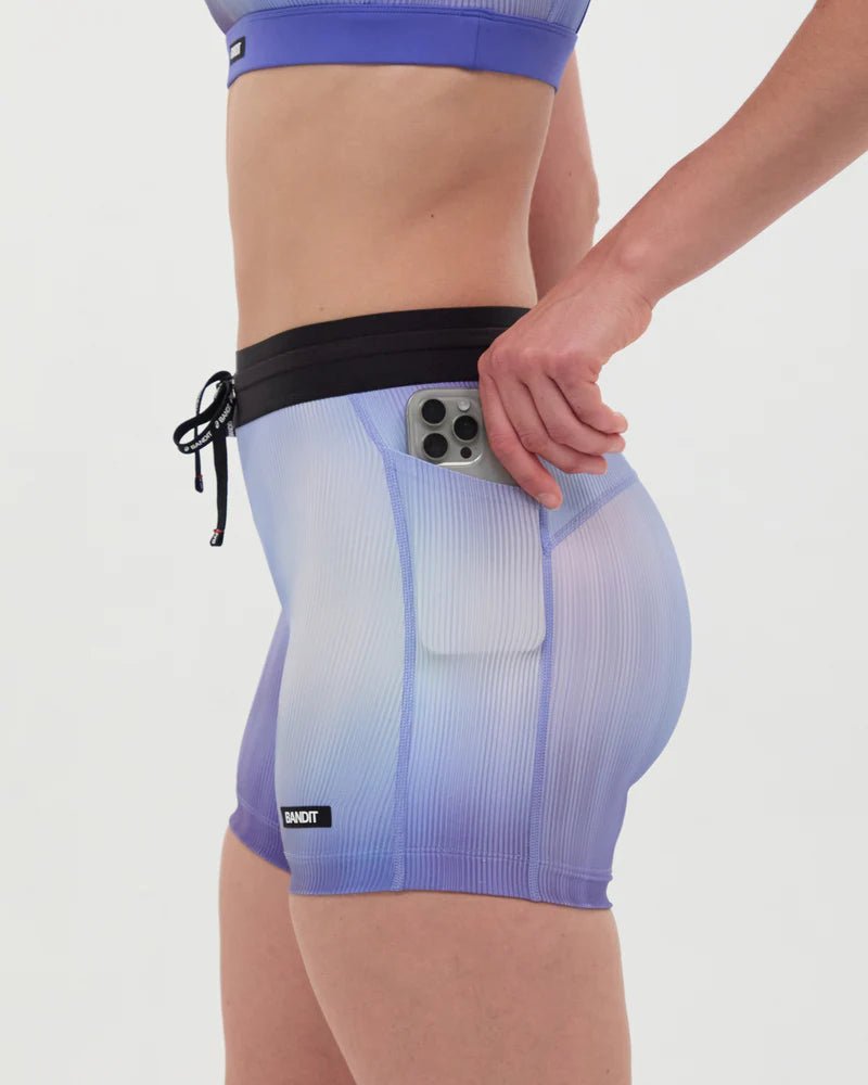 Bandit Cadence™ 5" Women's Compression Shorts - Gradient Deep Peri Blue - Interval Running