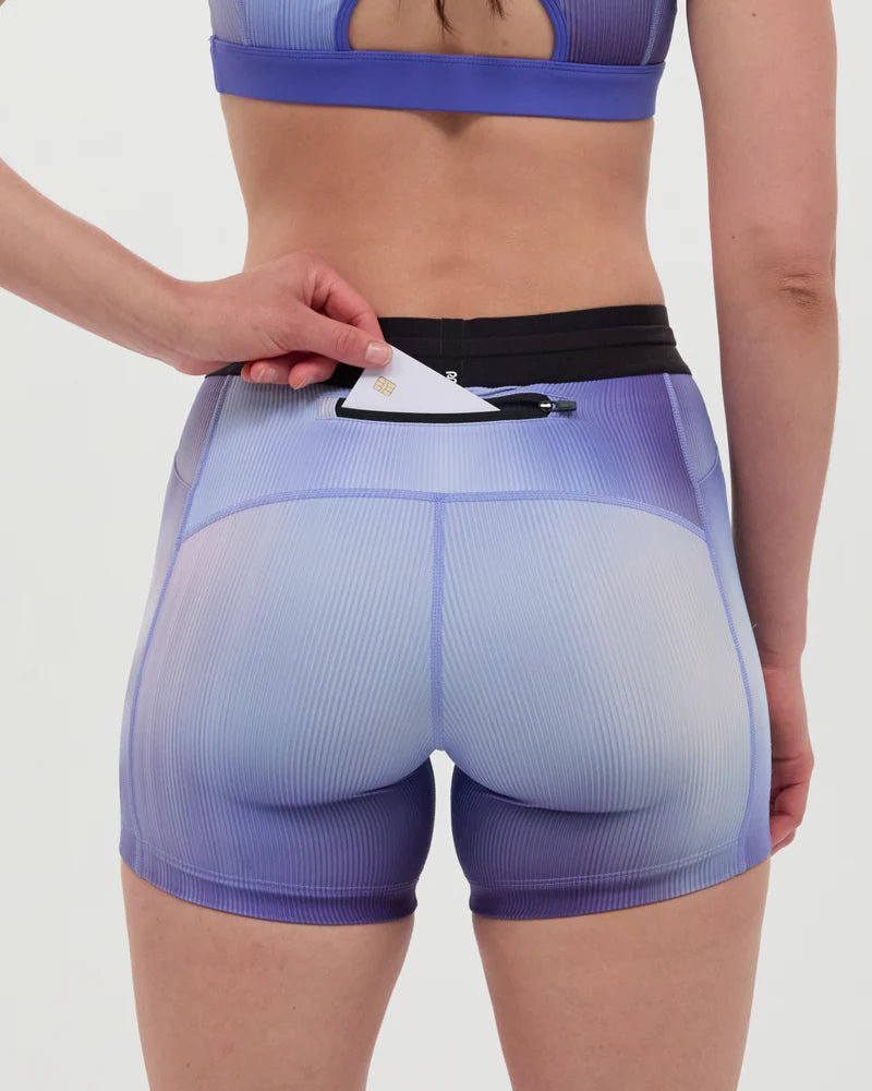 Bandit Cadence™ 5" Women's Compression Shorts - Gradient Deep Peri Blue - Interval Running