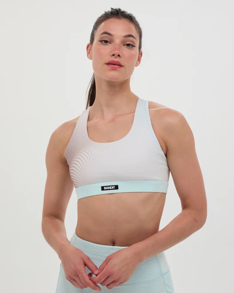 Bandit Cadence™ Scoop Neck Run Bra - Gradient Minty Blue - Interval Running