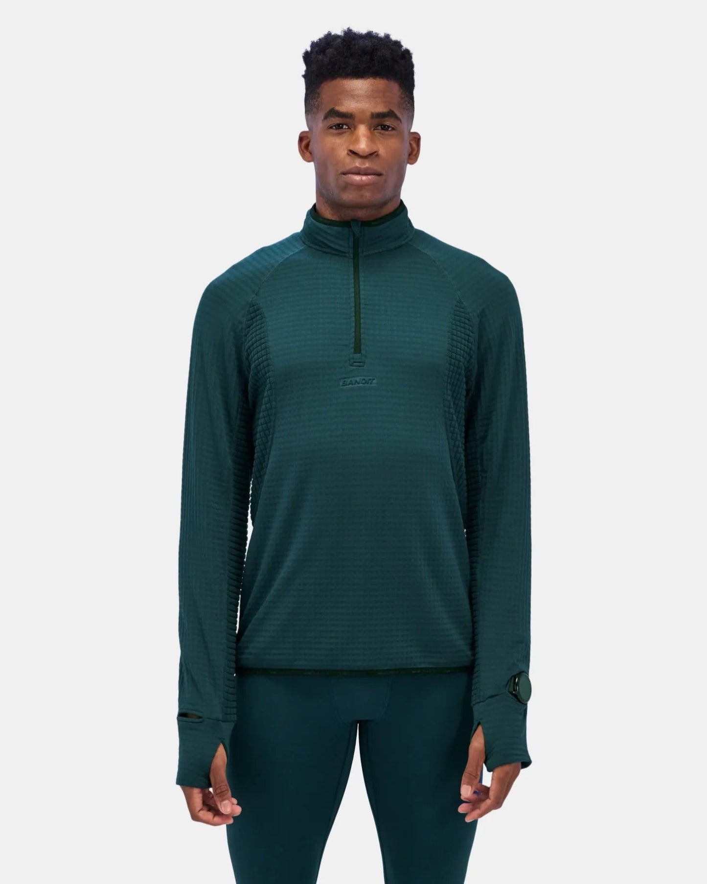 Bandit CaldoGrid™ Men's Cold Weather Quarter Zip - Storm - Interval Running