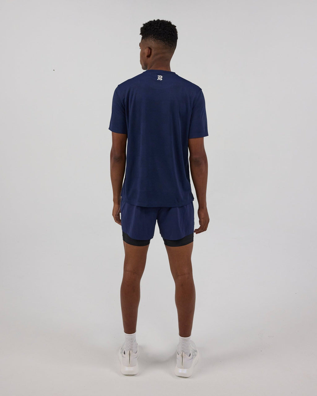 Bandit Cheque Jacquard Short Sleeve Tee - NY Navy - Interval Running