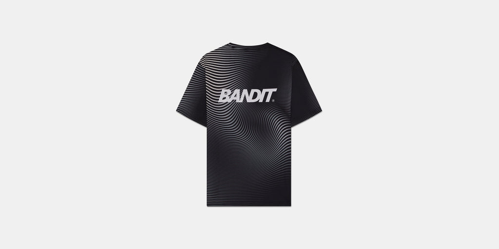 Bandit Drift™ Performance Tee - Black with Chalk Print - Interval Running