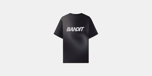 Bandit Drift™ Performance Tee - Black with Chalk Print - Interval Running