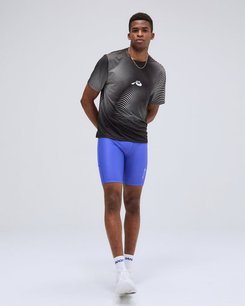 Bandit Drift™ Performance Tee - Black with Chalk Print - Interval Running