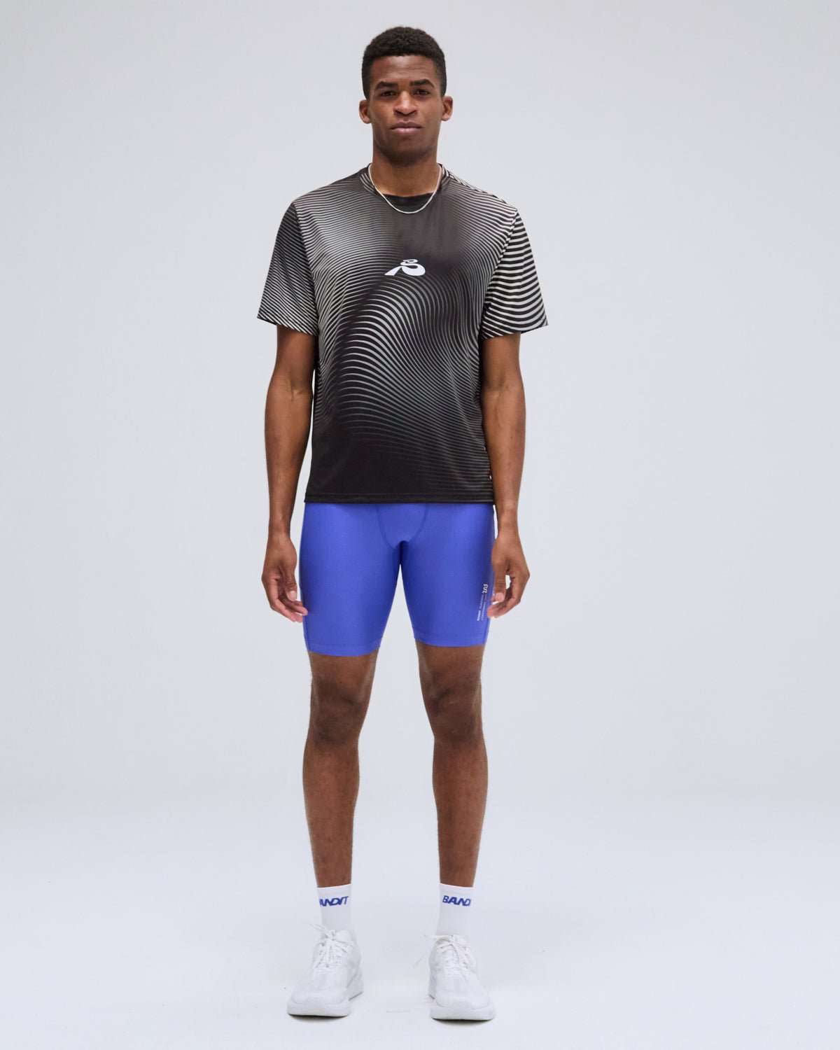 Bandit Drift™ Performance Tee - Black with Chalk Print - Interval Running