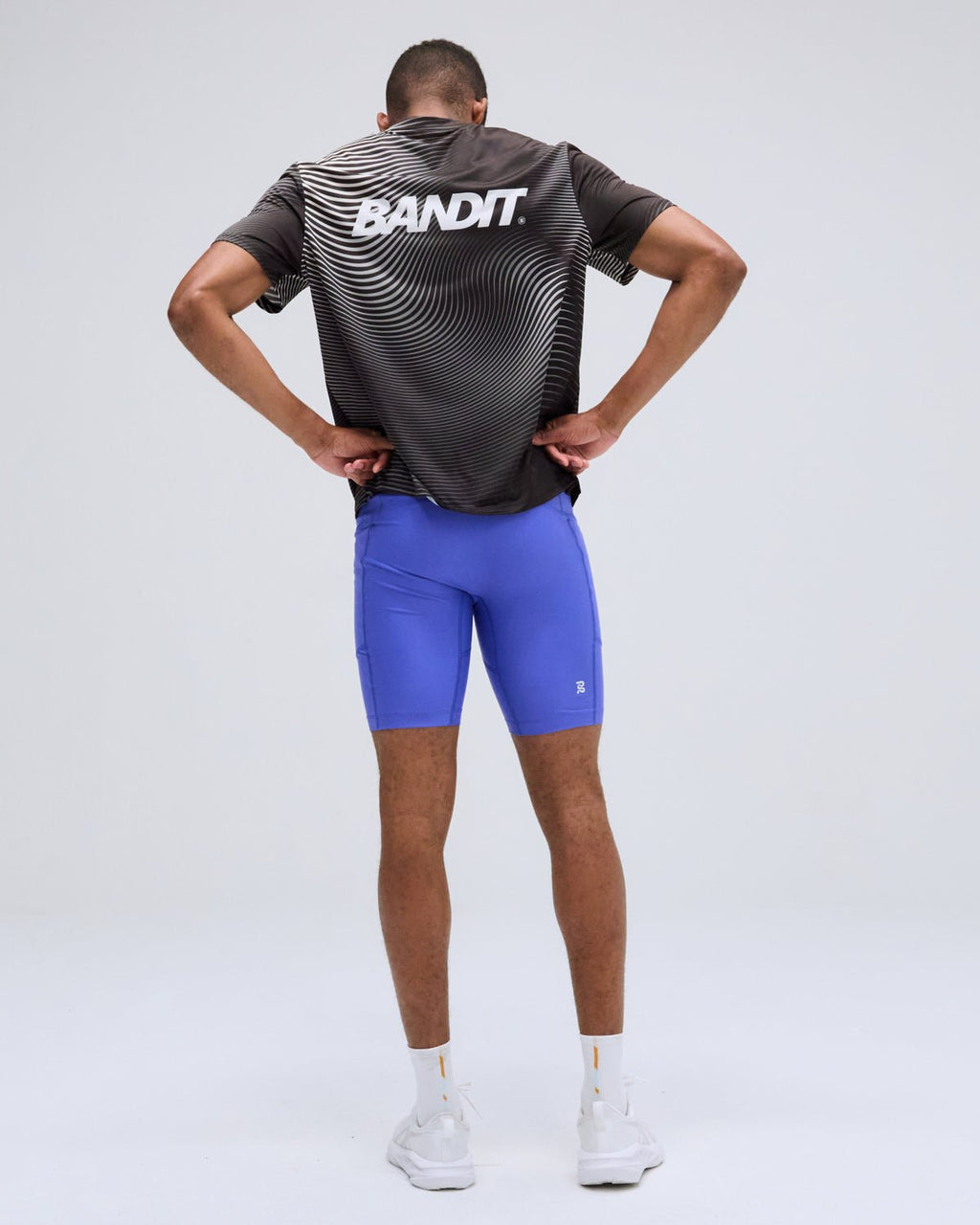 Bandit Drift™ Performance Tee - Black with Chalk Print - Interval Running