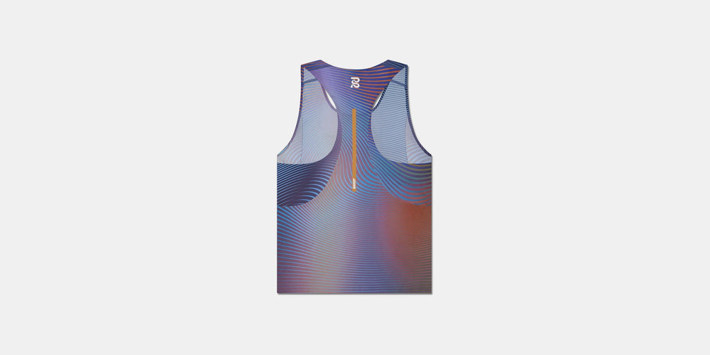 Bandit Drift™ Racing Singlet - Gradient Deep Peri Blue with Rust - Interval Running
