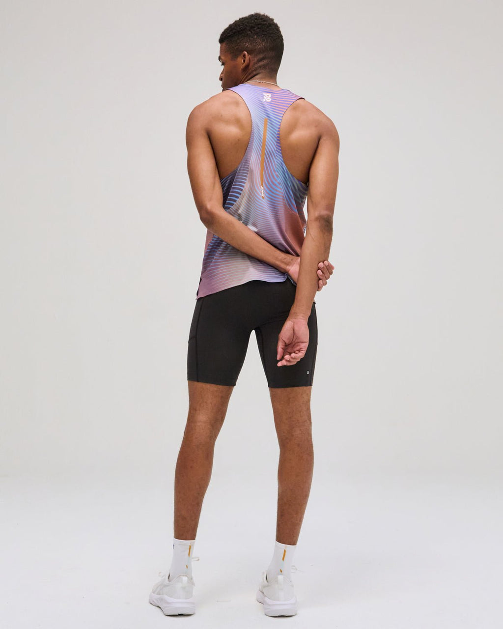 Bandit Drift™ Racing Singlet - Gradient Deep Peri Blue with Rust - Interval Running