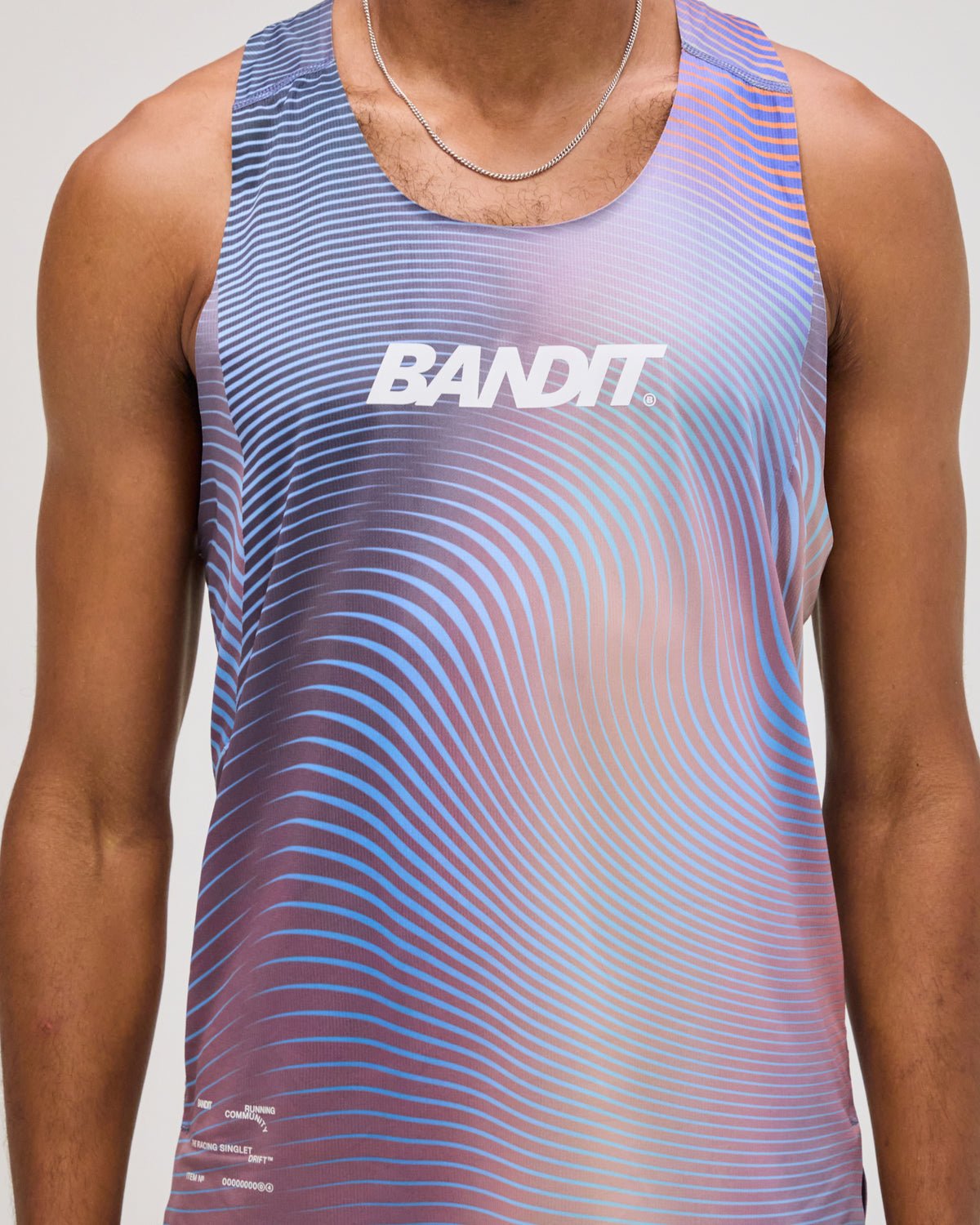 Bandit Drift™ Racing Singlet - Gradient Deep Peri Blue with Rust - Interval Running