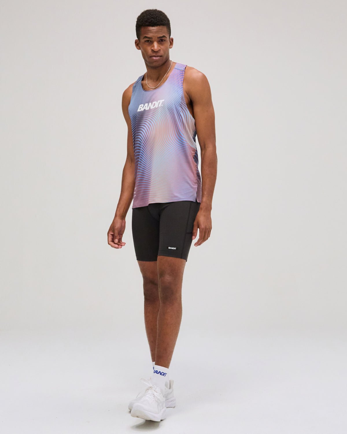 Bandit Drift™ Racing Singlet - Gradient Deep Peri Blue with Rust - Interval Running
