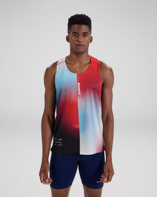 Bandit Drift™ Racing Singlet - Vintage Blue Gradient - Interval Running