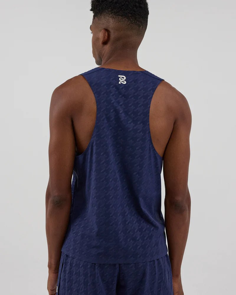 Bandit Embossed Vento™ Performance Singlet - NY Navy - Interval Running