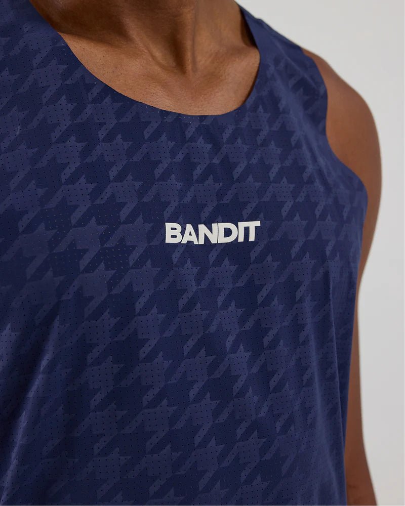 Bandit Embossed Vento™ Performance Singlet - NY Navy - Interval Running