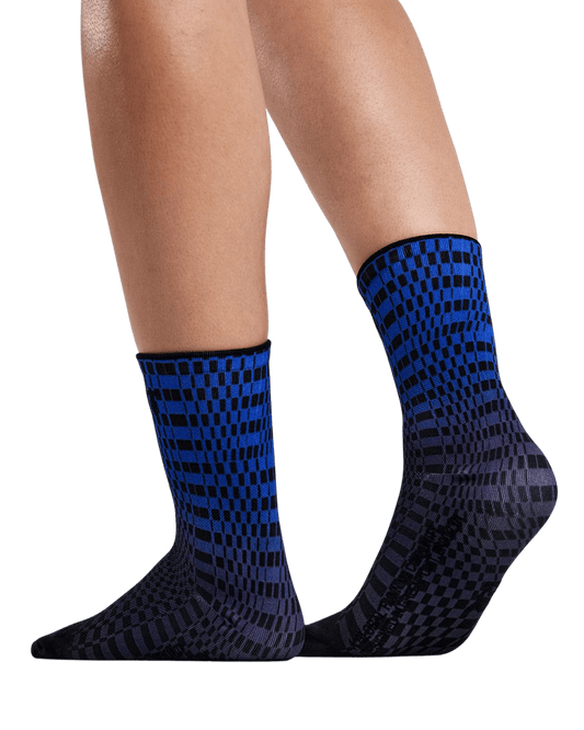 Bandit Lite Run™ Quarter Sock – Undulating Check - Interval Running