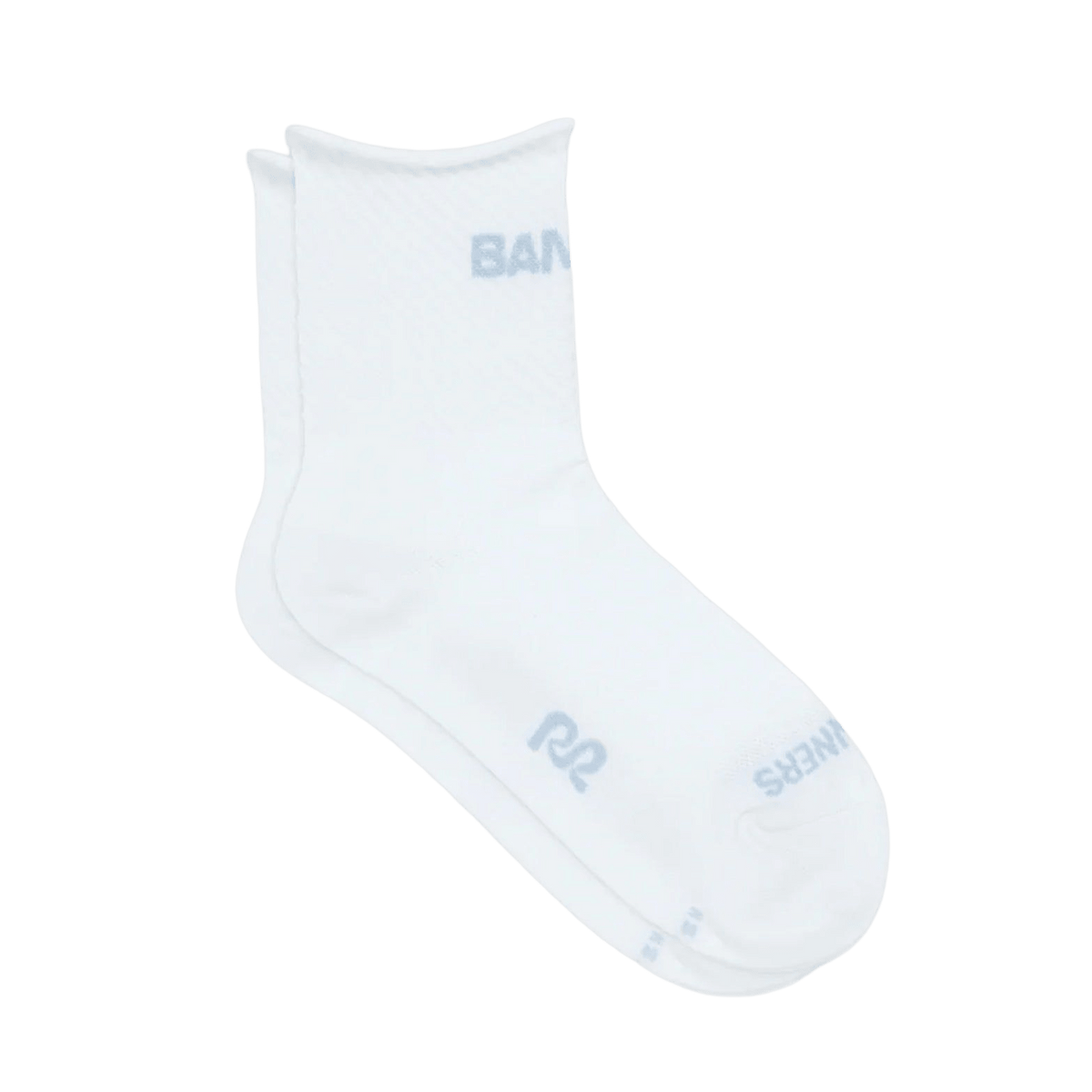 Bandit Lite Run™ Ribbed Quarter Sock - White with Pavilion Blue (2 Pack) - Interval Running