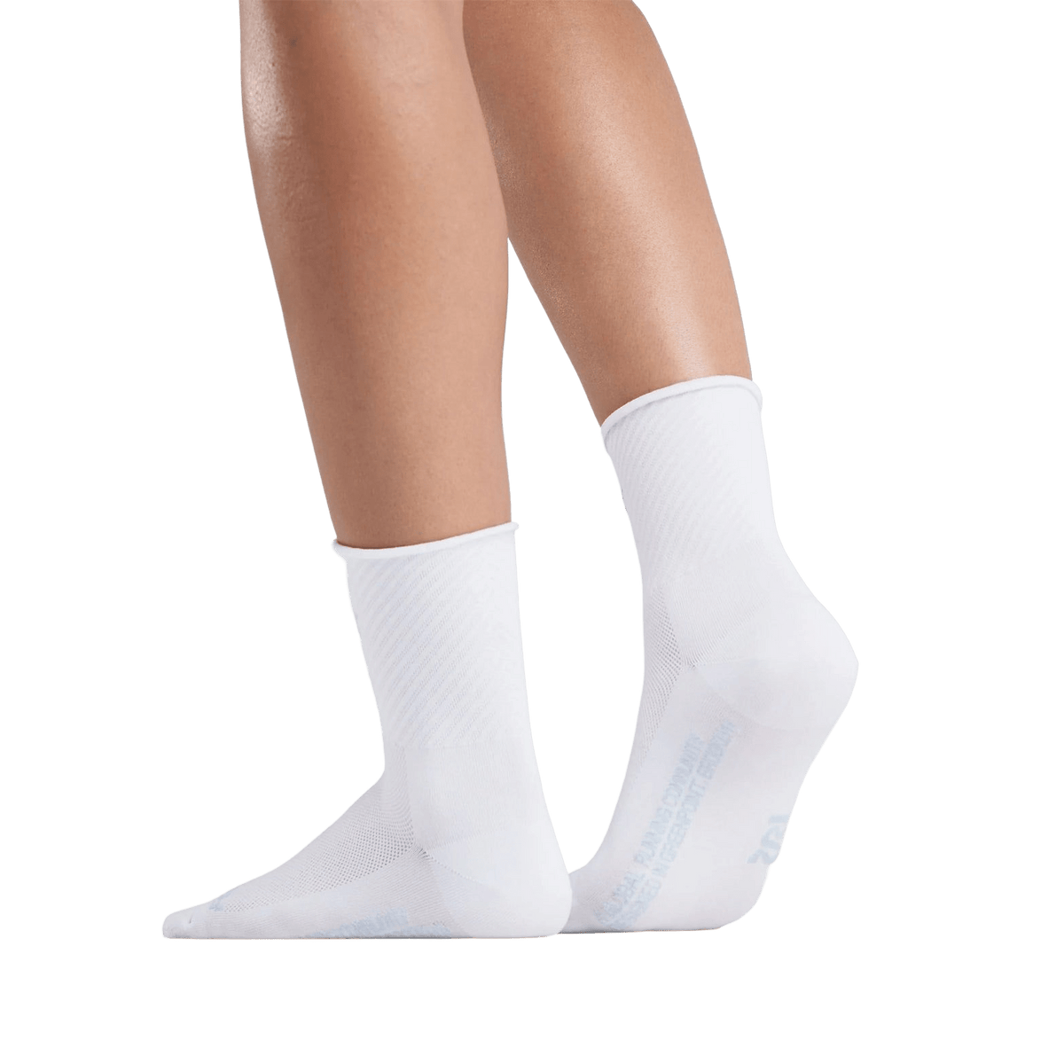 Bandit Lite Run™ Ribbed Quarter Sock - White with Pavilion Blue (2 Pack) - Interval Running