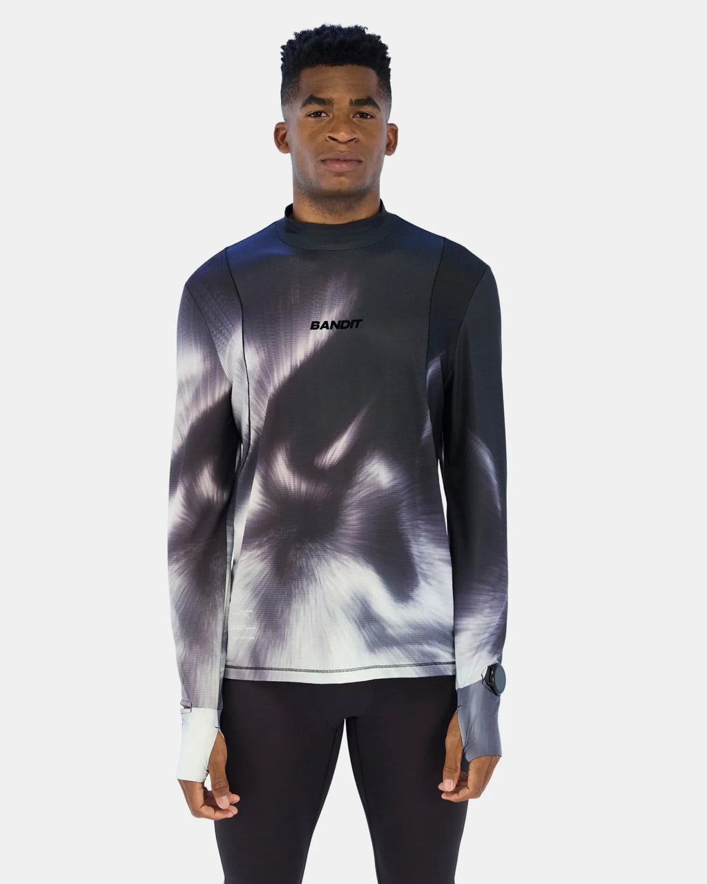 Bandit Men's AuraGrid™ Mockneck Long Sleeve - Haze Multi - Interval Running