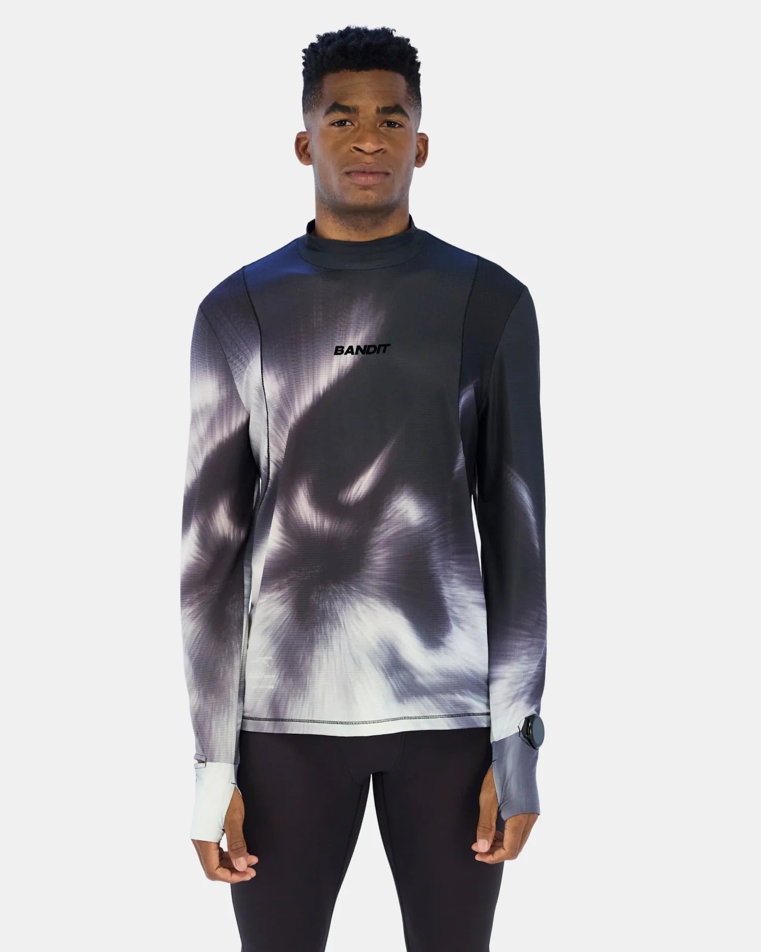 Bandit Men's AuraGrid™ Mockneck Long Sleeve - Haze Multi - Interval Running