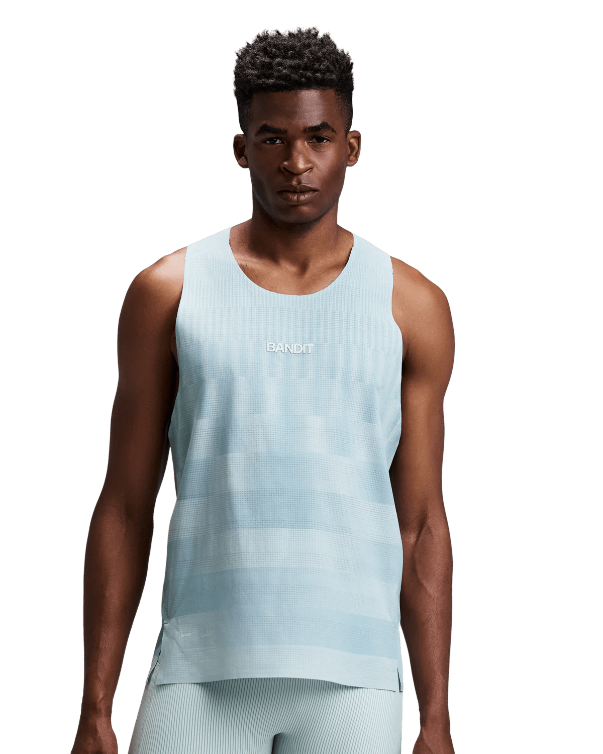 Bandit Men's CoolGrid™ Training Singlet with Flopack™ - Growing Grid - Lagoon / Mist - Interval Running