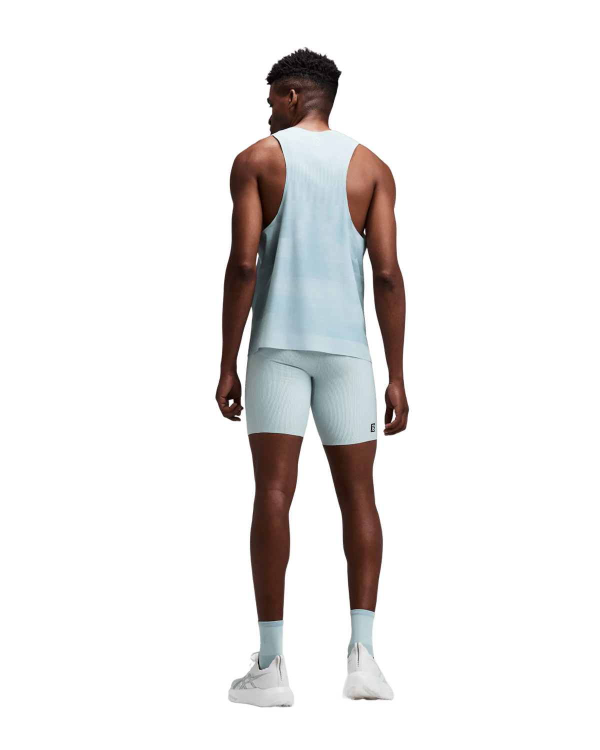 Bandit Men's CoolGrid™ Training Singlet with Flopack™ - Growing Grid - Lagoon / Mist - Interval Running
