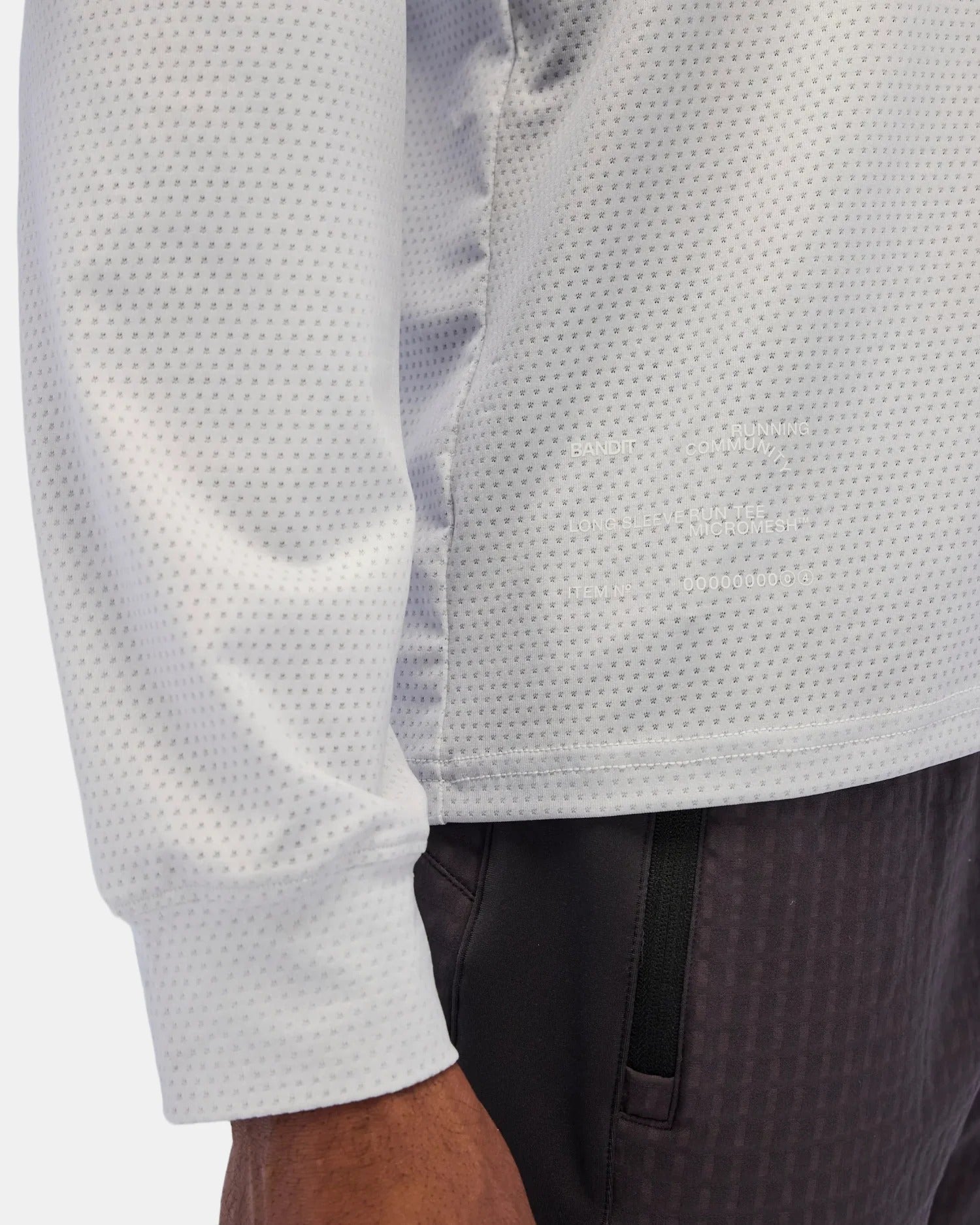 Bandit Men's Micromesh™ Long Sleeve Tee - Ash Gradient - Interval Running