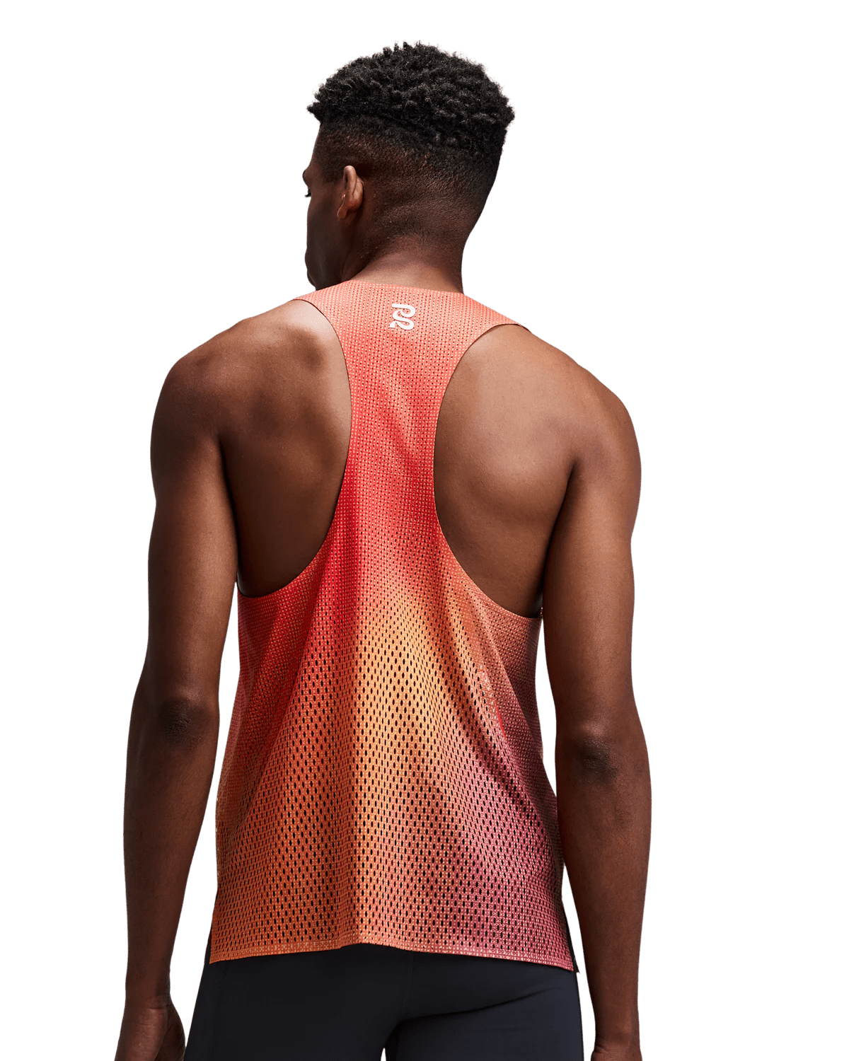 Bandit Men's Shredder™ Race Singlet with Flopack™ - Linear Gradient - Poppy / Copal - Interval Running