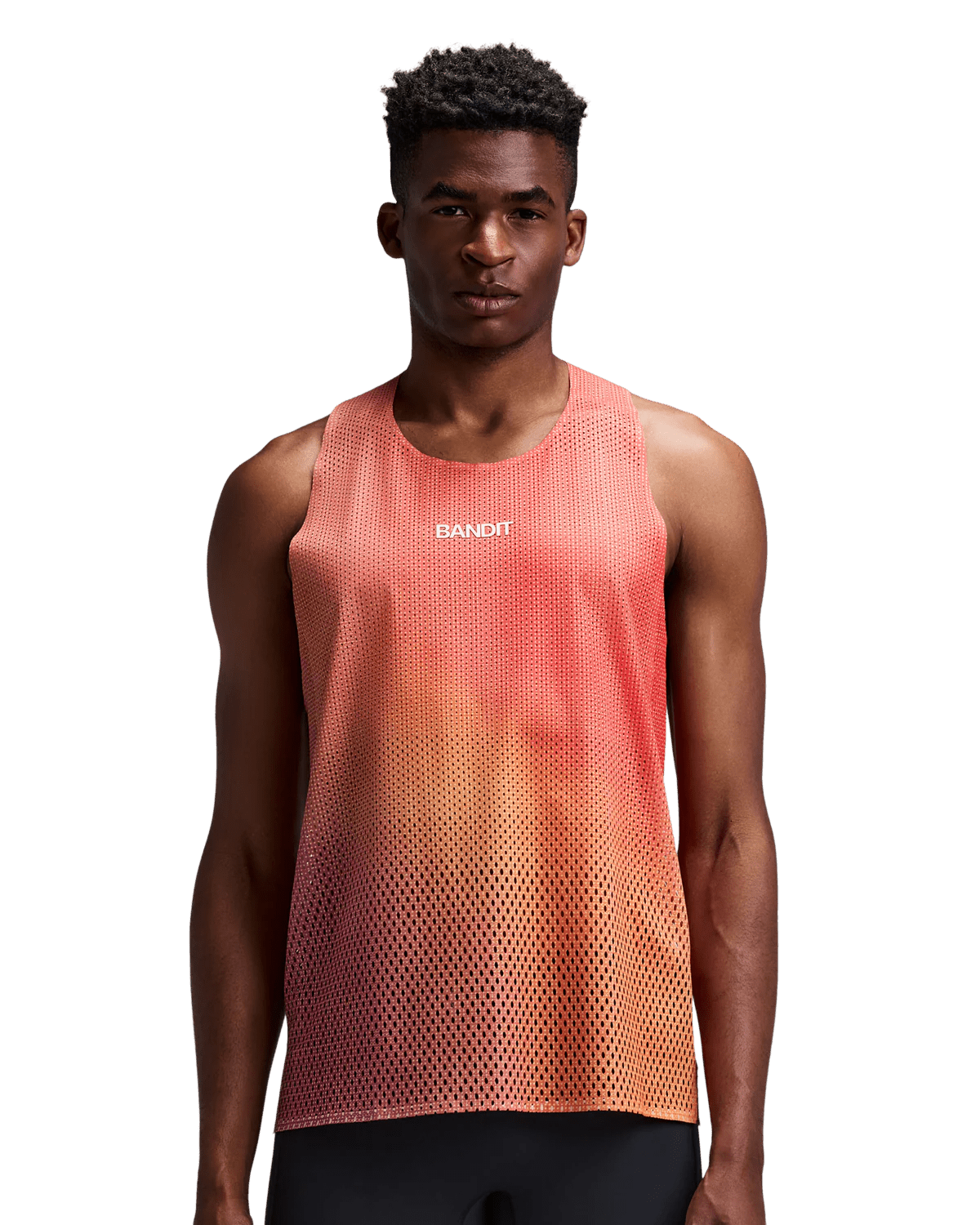Bandit Men's Shredder™ Race Singlet with Flopack™ - Linear Gradient - Poppy / Copal - Interval Running