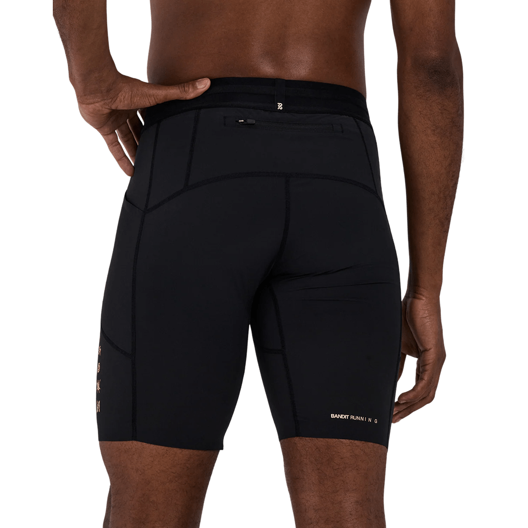 Bandit Men's SoLite™ 5 Pocket Half Tights - Black - Interval Running