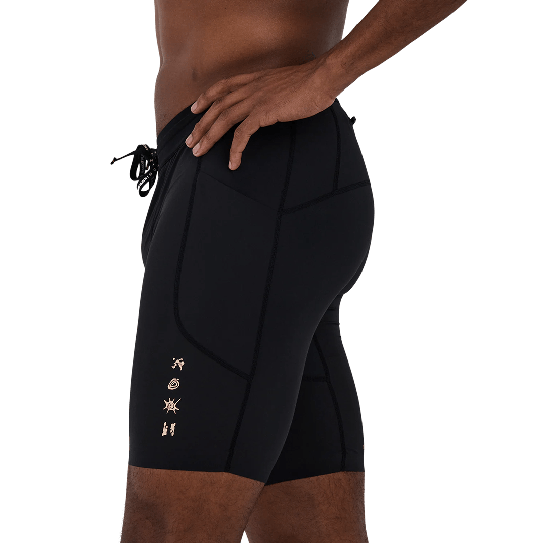 Bandit Men's SoLite™ 5 Pocket Half Tights - Black - Interval Running