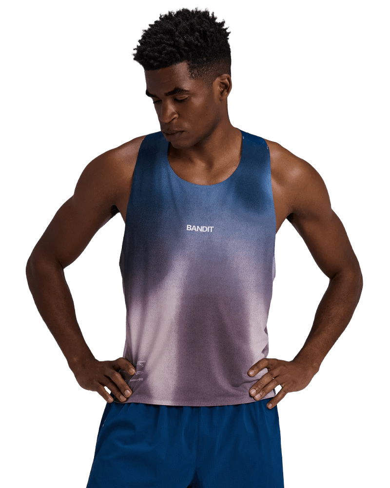 Bandit Men's Specter™ Shorty Race Singlet - Flow State Aegean Multi - Interval Running