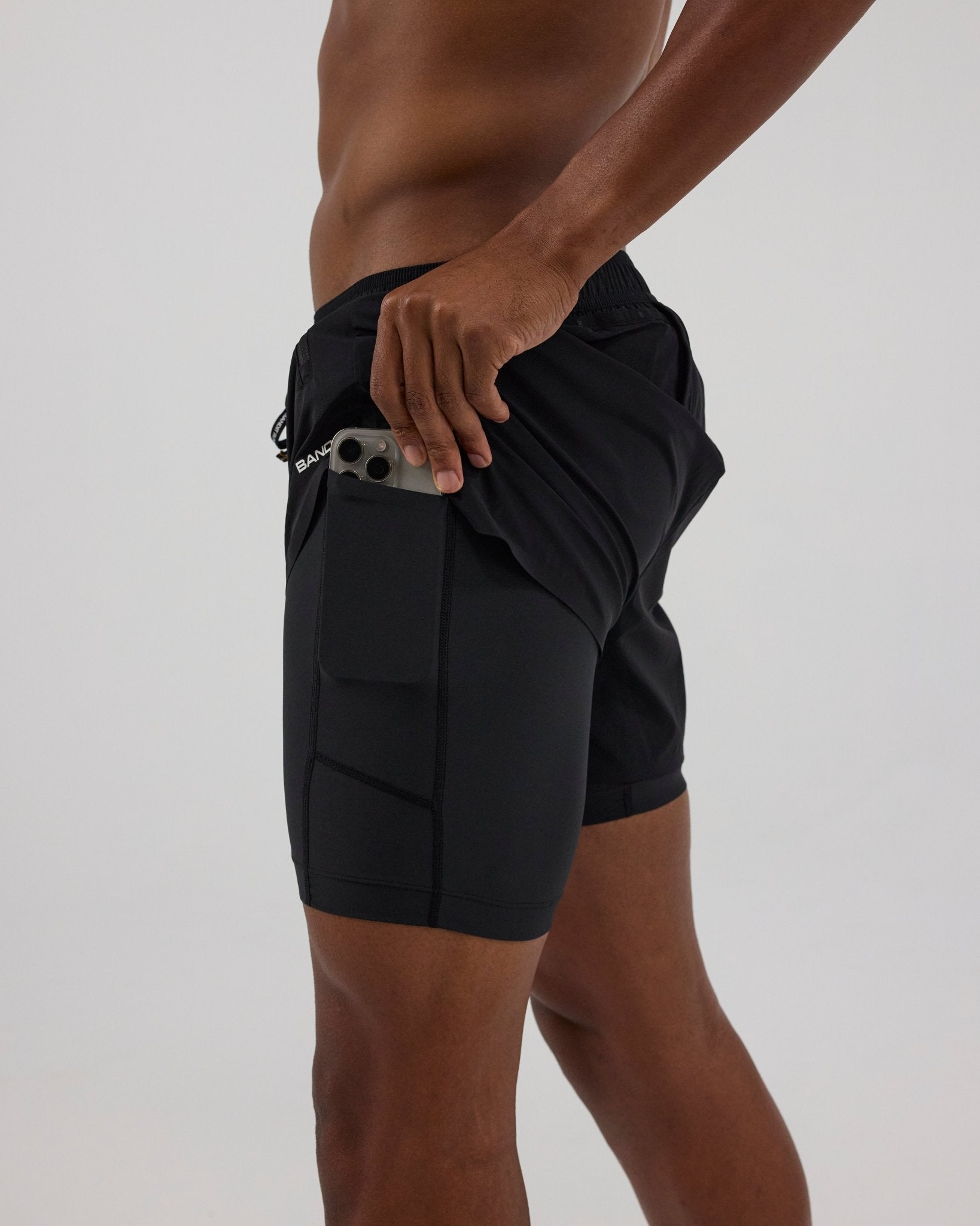 Bandit Men's Vento™ 2 - In - 1 Run Short - Black - Interval Running