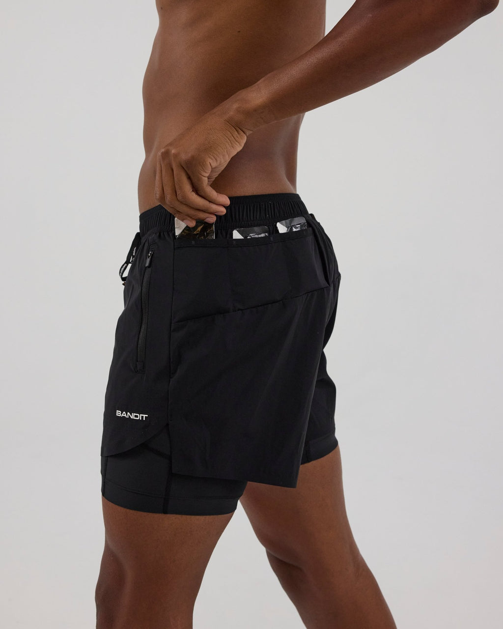 Bandit Men's Vento™ 2 - In - 1 Run Short - Black - Interval Running