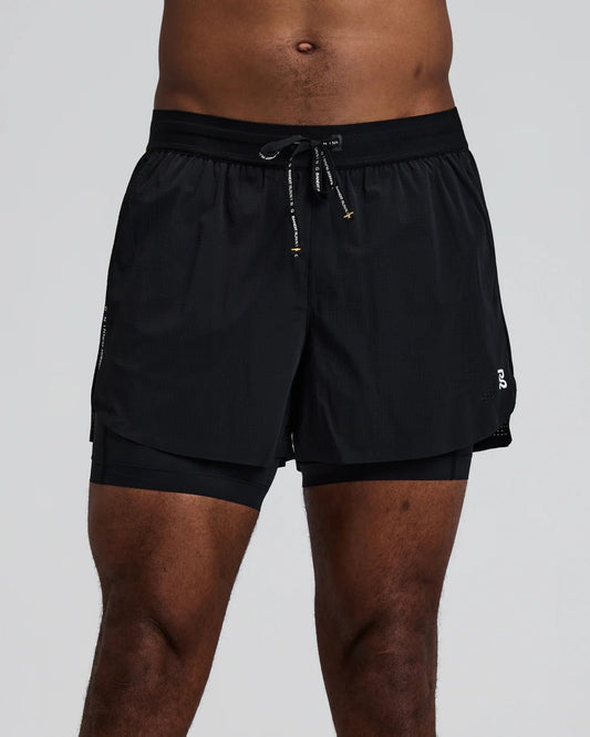 Bandit Men's Vento™ 2 - In - 1 Run Short - Black - Interval Running