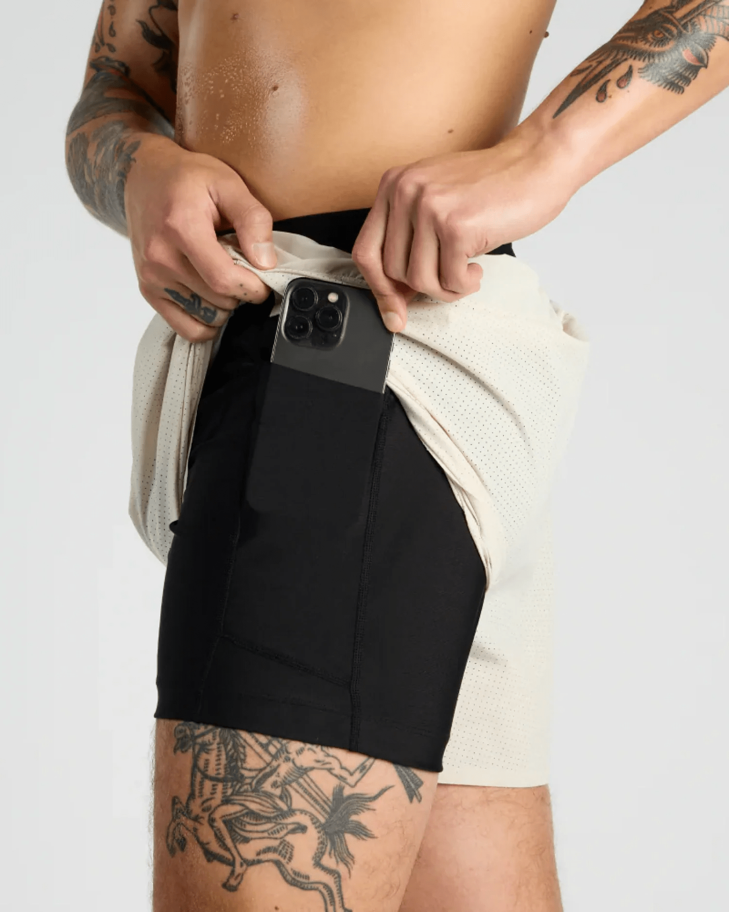 Bandit Men's Vento™ 5" 2 - in - 1 Training Short - Champagne - Interval Running