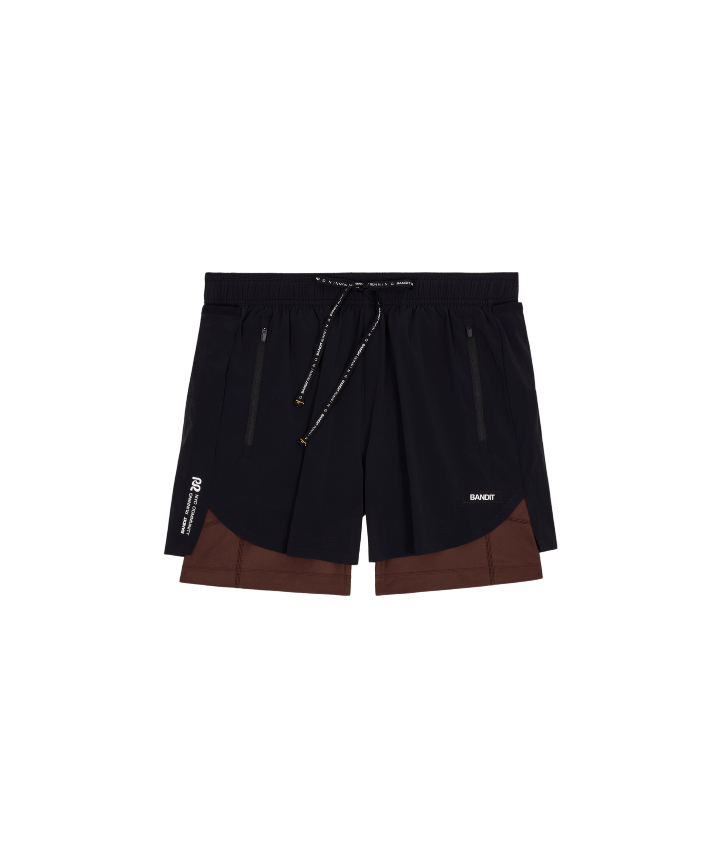Bandit Men's Vento™ Next Gen 2 - In - 1 Run Short - Black / Cacao - Interval Running