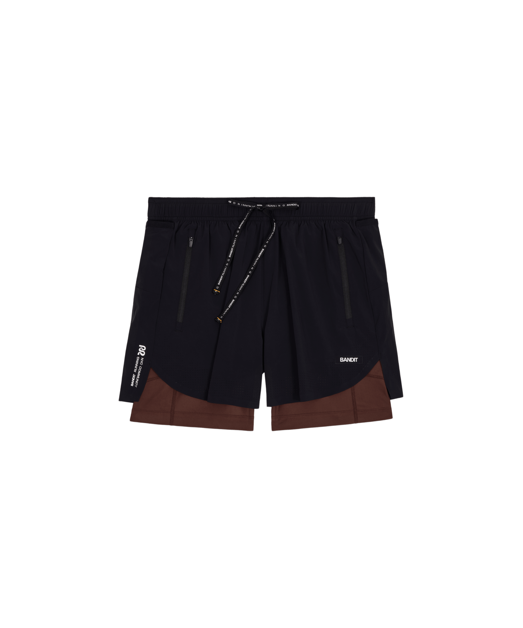 Bandit Men's Vento™ Next Gen 2 - In - 1 Run Short - Black / Cacao - Interval Running
