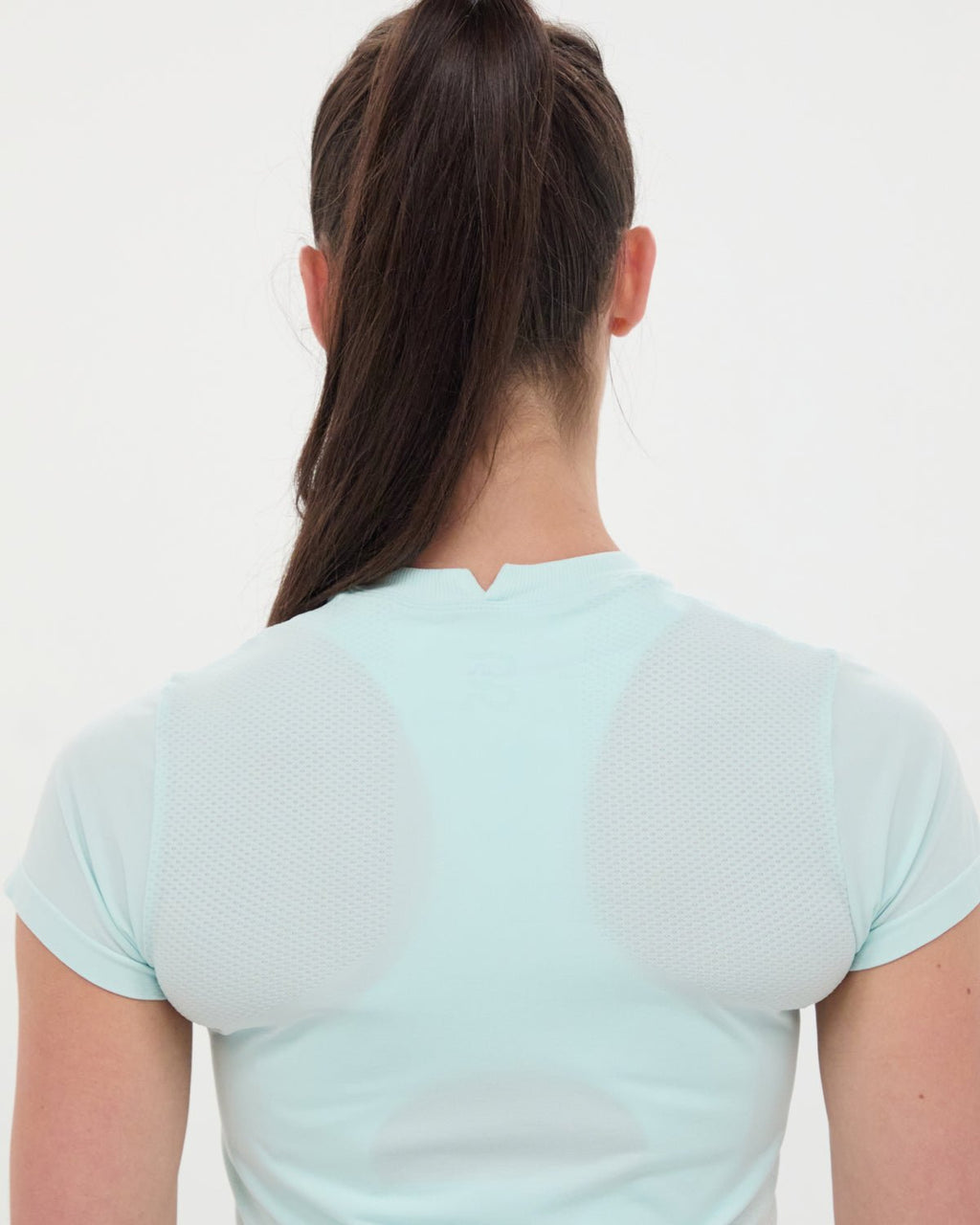 Bandit Mercury Seamless™ Women's Crop Tee - Minty Blue - Interval Running