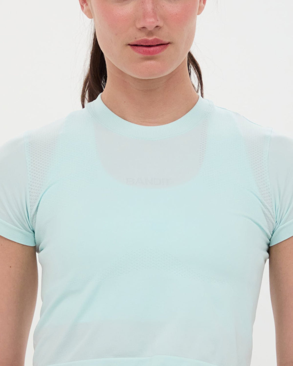 Bandit Mercury Seamless™ Women's Crop Tee - Minty Blue - Interval Running